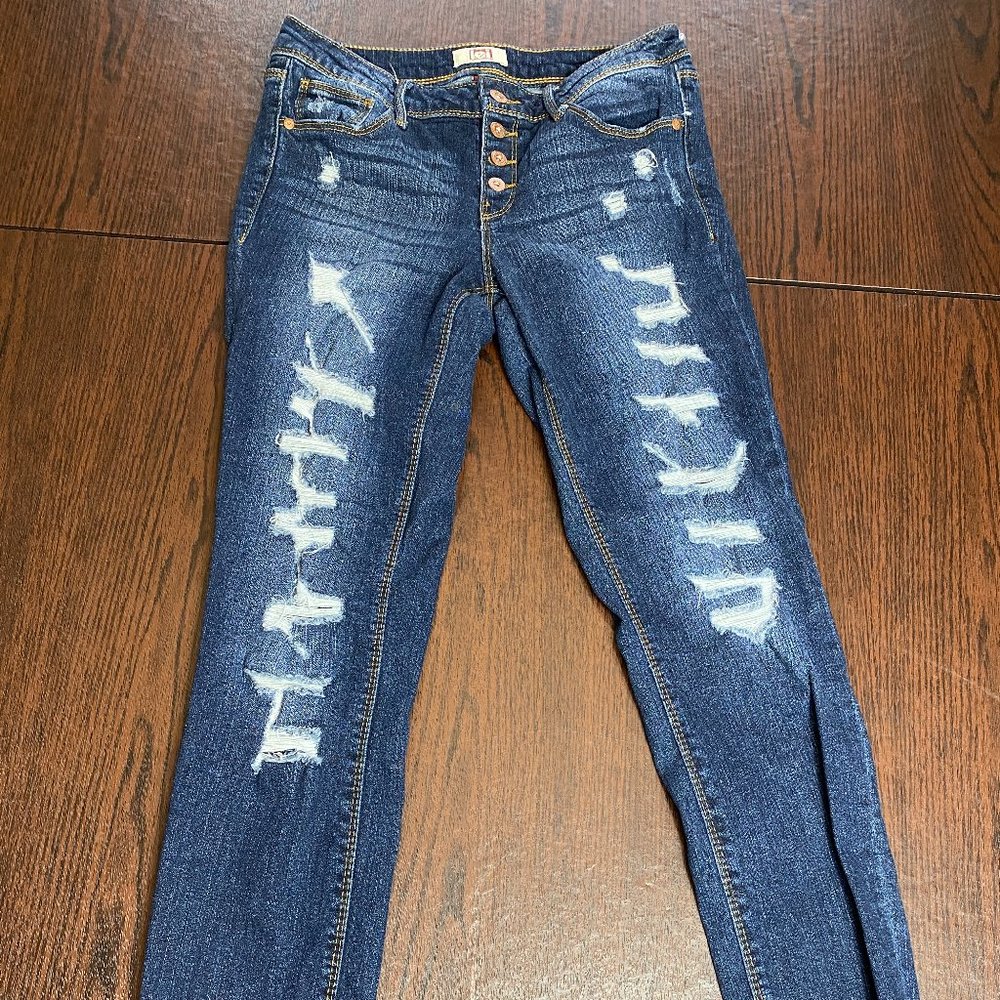 Lei Distressed Junior Size 5 Regular Straight Leg